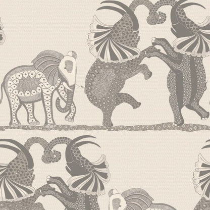 Safari Dance Wallpaper - Parchment & Soot on Stone - 109/8037