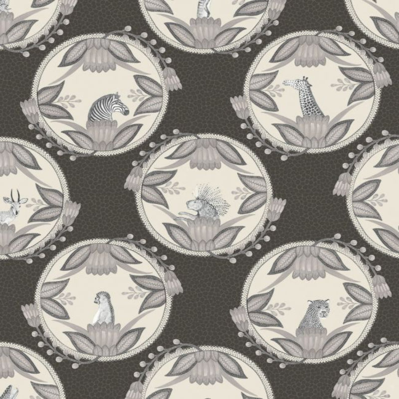 Ardmore Cameos Wallpaper - Soot & Snow - 109/9043