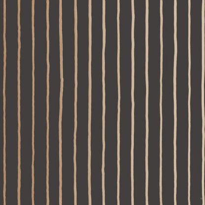 College Stripe Wallpaper - Charcoal & Metallic Gold - 110/7034