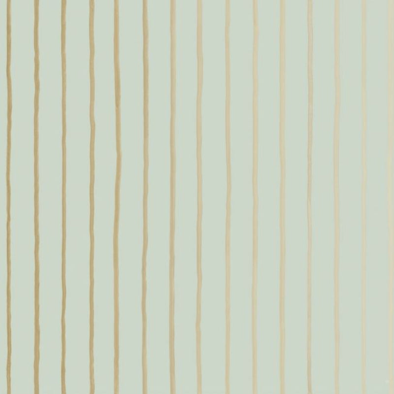 College Stripe Wallpaper - Soft Olive & Metallic Gilver - 110/7036