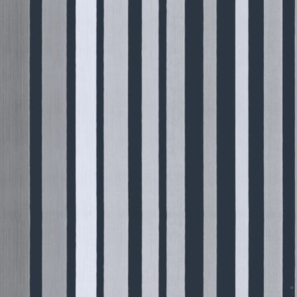 Carousel Stripe Wallpaper - Metallic Silver on Charcoal - 110/9043