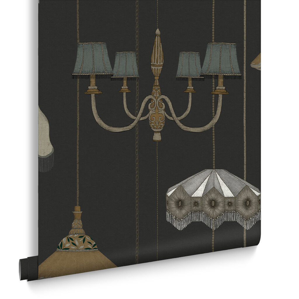 111716 - Drawing Room Wallpaper - Charcoal - Graham & Brown