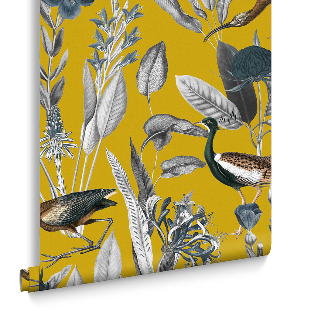 111720 - Glasshouse Wallpaper - Mustard - Graham & Brown