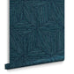 111728 - Grasscloth Geo Wallpaper - Teal - Graham & Brown