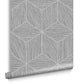 111730 - Grasscloth Geo Wallpaper - Grey - Graham & Brown