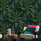 112017 - Daintree Palm Wallpaper - Midnight - Graham & Brown