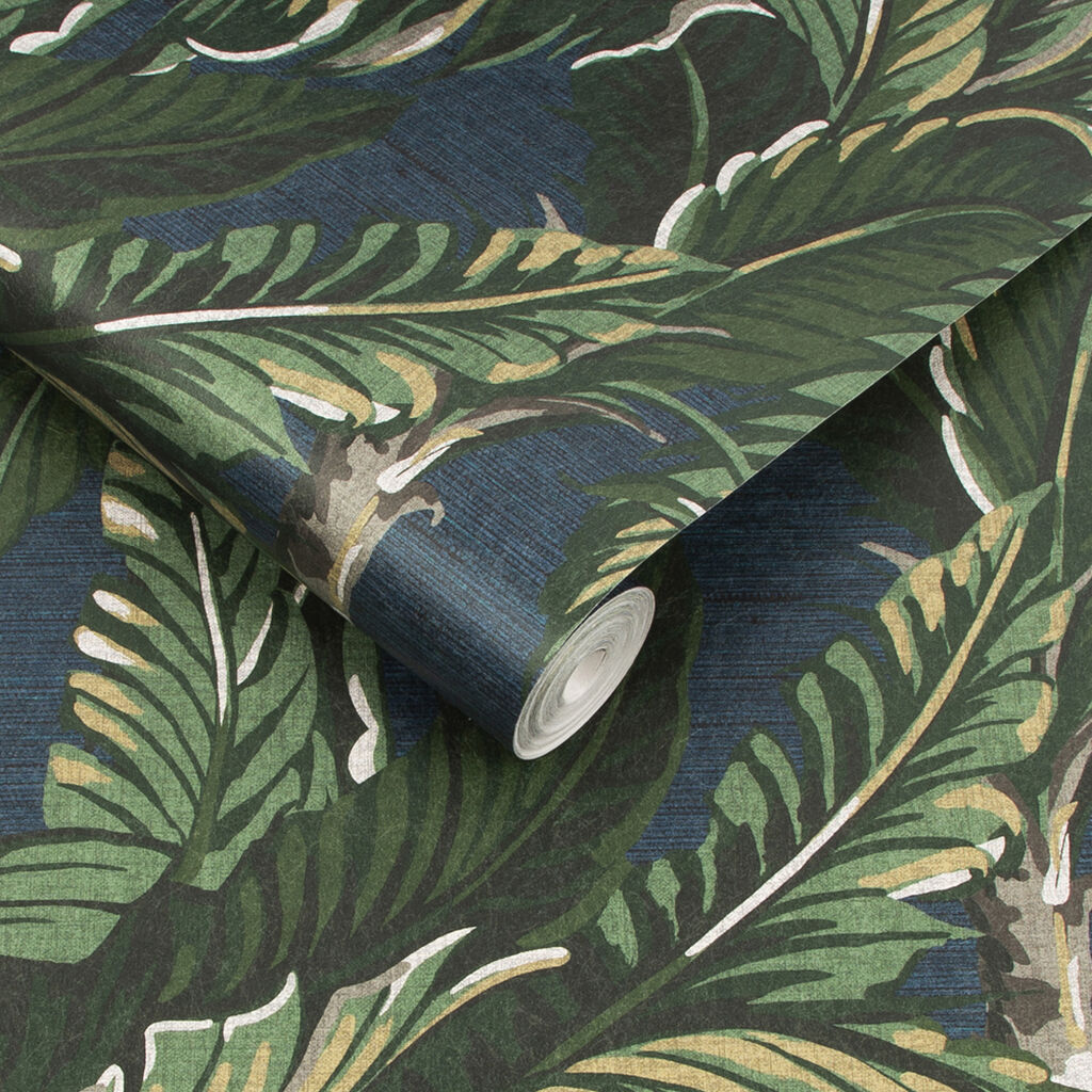 112017 - Daintree Palm Wallpaper - Midnight - Graham & Brown