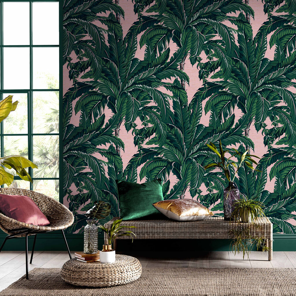 112018 - Daintree Palm Wallpaper - Blush - Graham & Brown