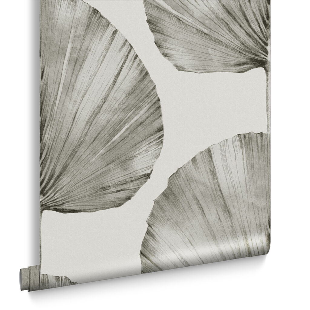 112196 - Palm Fan Wallpaper - Stone - Graham & Brown