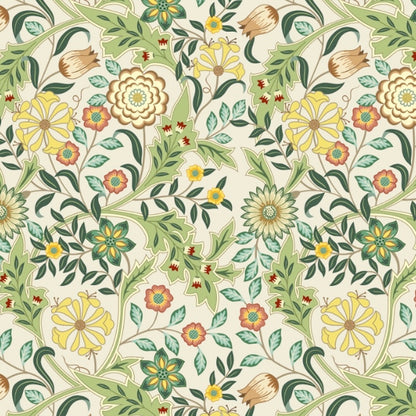 1121 - Honeysuckle & Amaris Wallpaper - Vellum Cream by Morris Collections