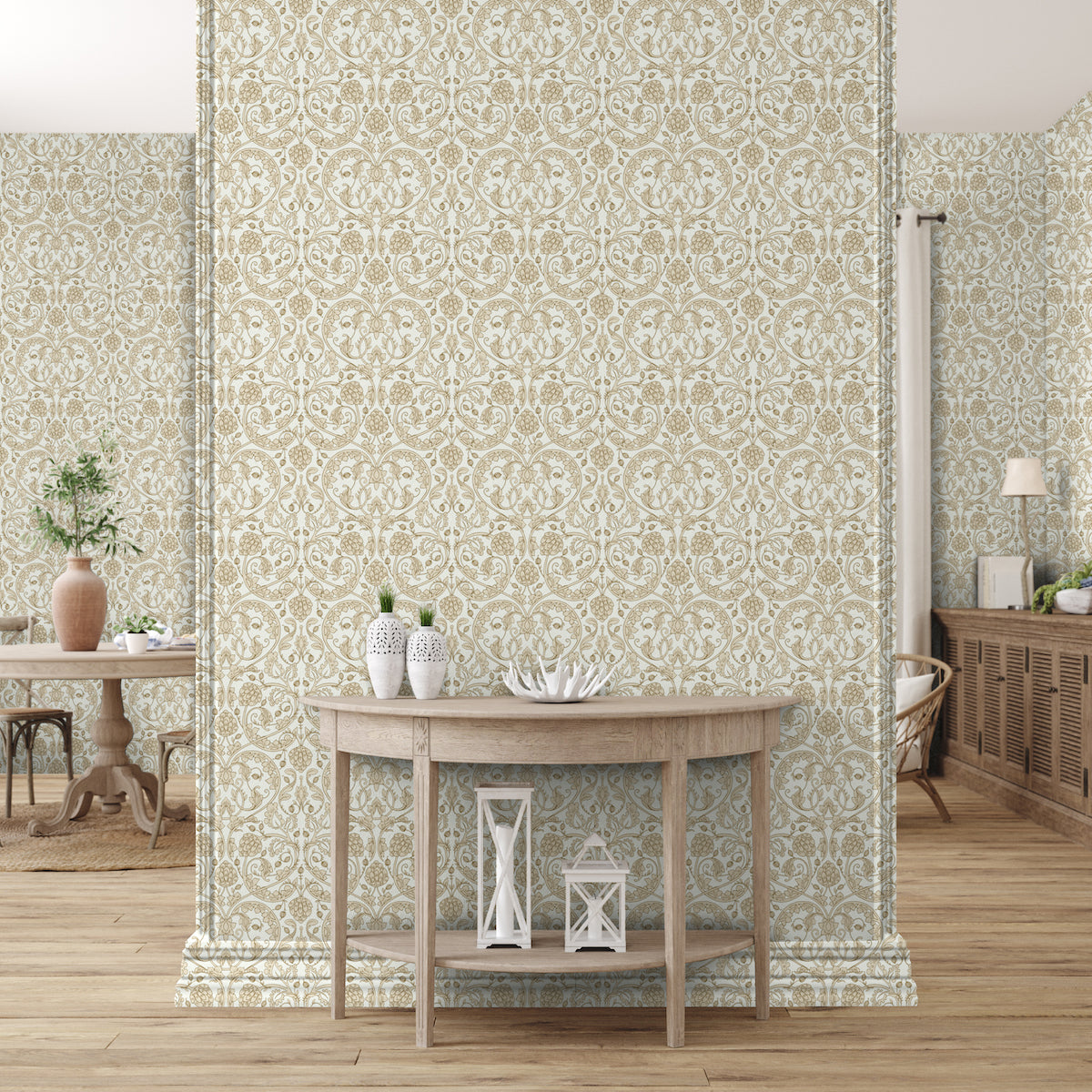 1128 - Hydrangea Wallpaper - Grey-Blue by Morris Collections