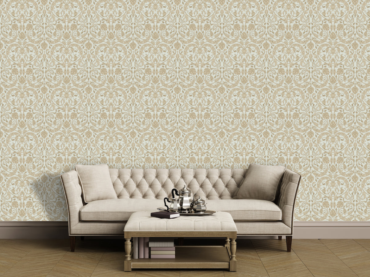 1128 - Hydrangea Wallpaper - Grey-Blue by Morris Collections