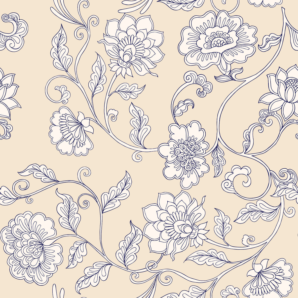 1129 - Simply Chrysanthemum Wallpaper - Floral Cream by Morris Collections