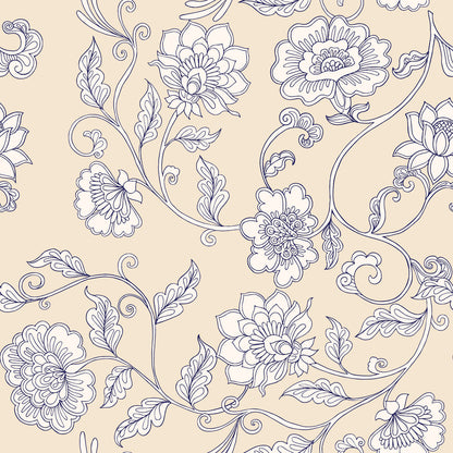 1129 - Simply Chrysanthemum Wallpaper - Floral Cream by Morris Collections