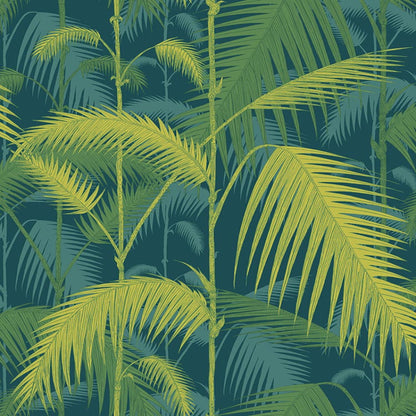 Palm Jungle Icons Wallpaper - Petrol & Lime - 112/1002