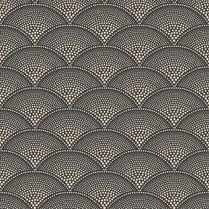 Feather Fan Icons Wallpaper - Charcoal & Metallic Bronze - 112/10033