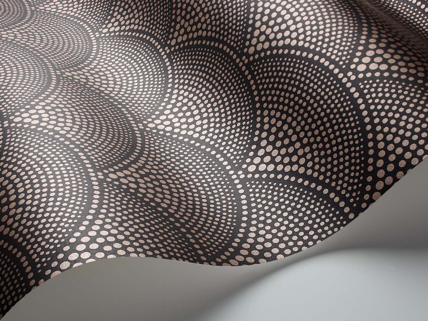 Feather Fan Icons Wallpaper - Charcoal & Metallic Bronze - 112/10033