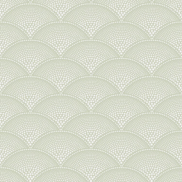 Feather Fan Icons Wallpaper - Soft Olive - 112/10037