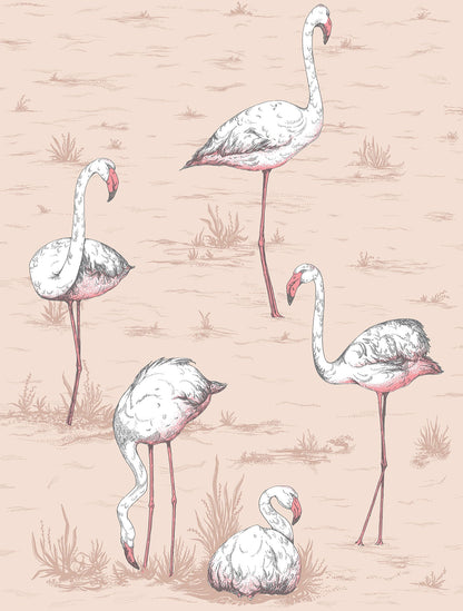 Flamingos Icons Wallpaper - Plaster Pink - 112/11039