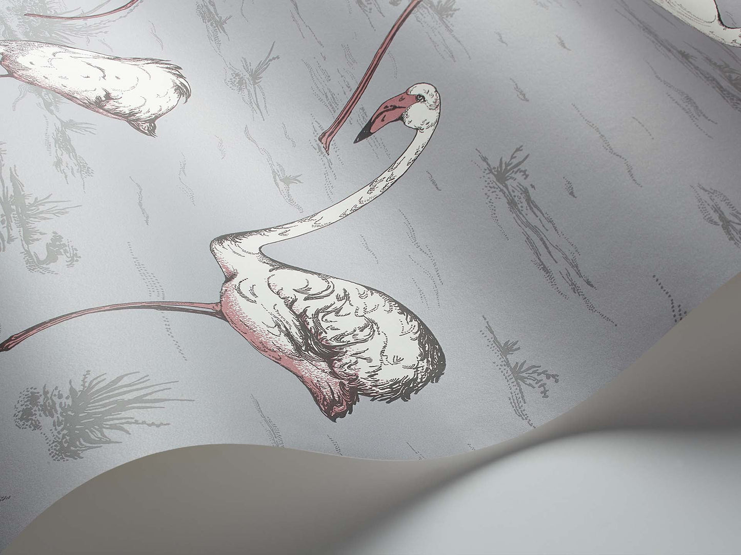 Flamingos Icons Wallpaper - Heath Grey - 112/11040
