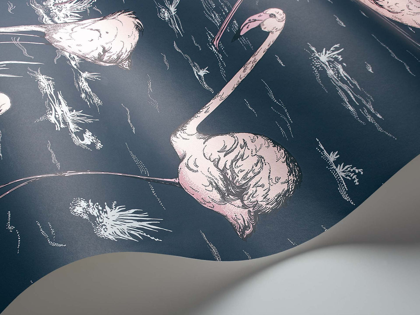 Flamingos Icons Wallpaper - Blush on Midnight - 112/11041