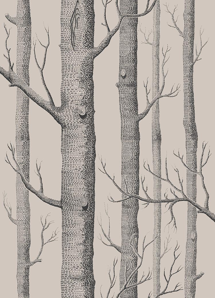 Woods Icons Wallpaper - Linen & Charcoal - 112/3009