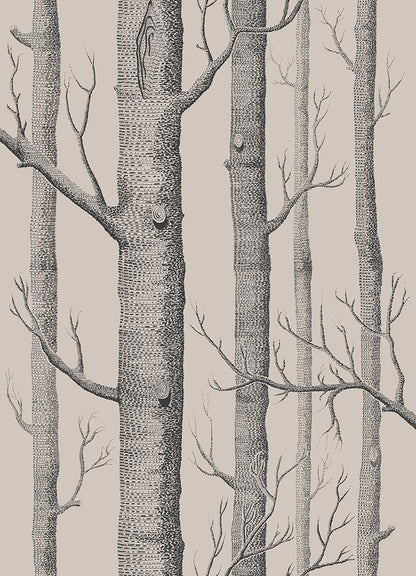Woods Icons Wallpaper - Linen & Charcoal - 112/3009