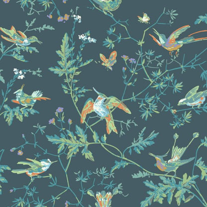 Hummingbirds Wallpaper - Viridian - 112/4014