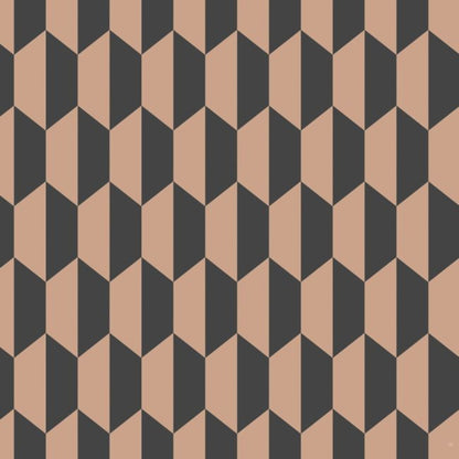 Petite Tile Wallpaper - Charcoal & Metallic Bronze - 112/5022