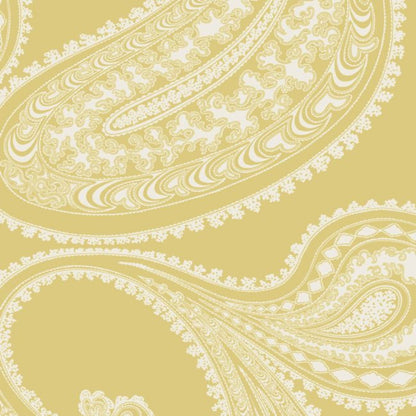 Rajapur Flock Wallpaper - Sunshine Yellow & White - 112/9031