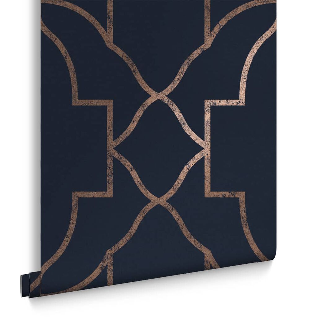 113962 - Versailles Wallpaper - Navy - Graham & Brown