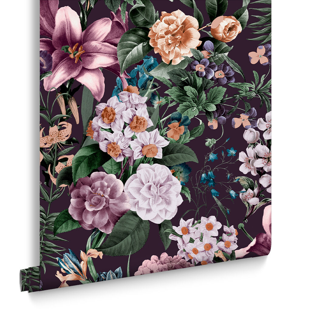 113965 - Glasshouse Flora Wallpaper - Amethyst - Graham & Brown
