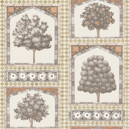 Sultans Palace Wallpaper - Metallic Gold & Spice - 113/10031