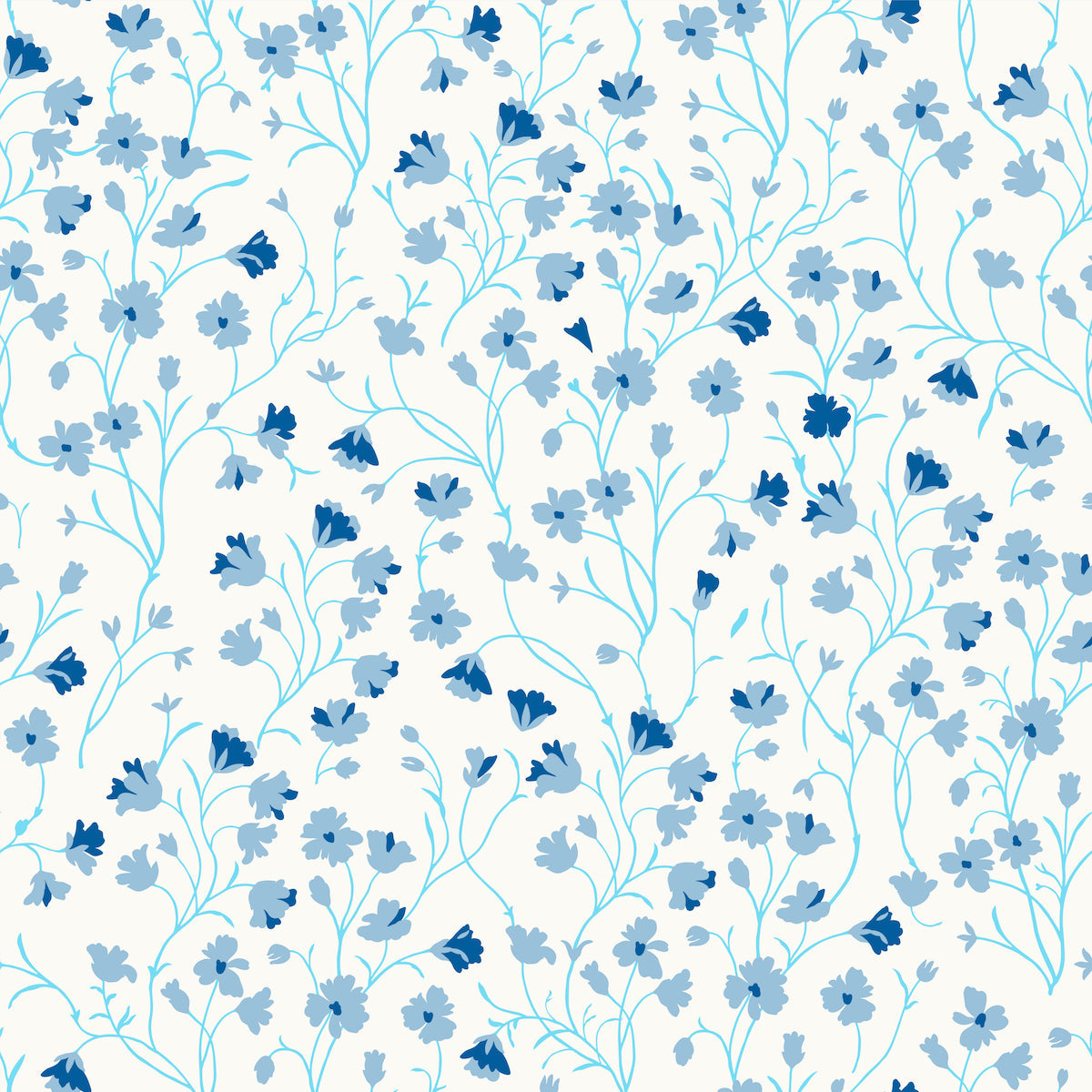 1140 - Forget Me Not Wallpaper - Light Blue by Morris Collections