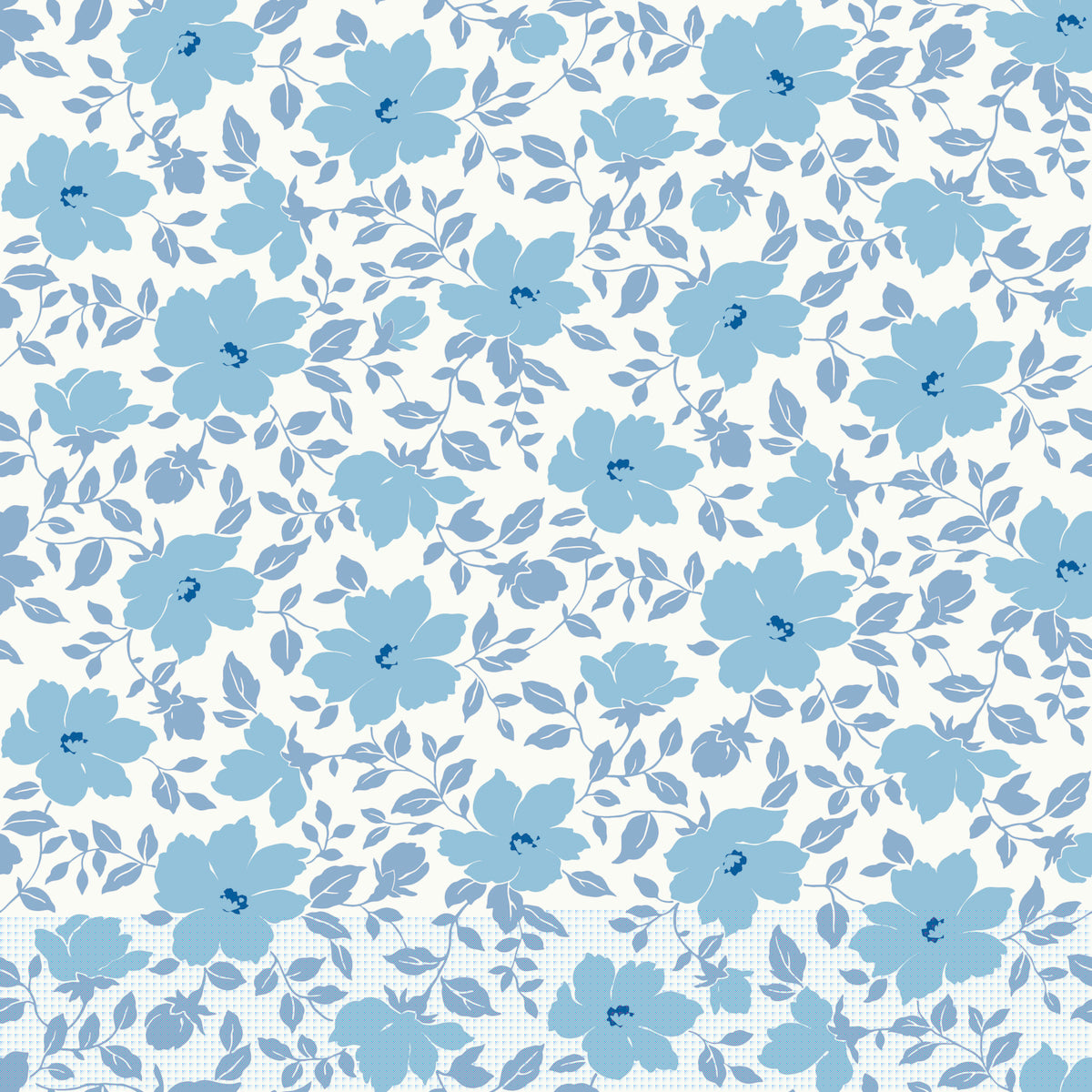 1142 - Peonie Wallpaper - Cotton Blue by Morris Collections