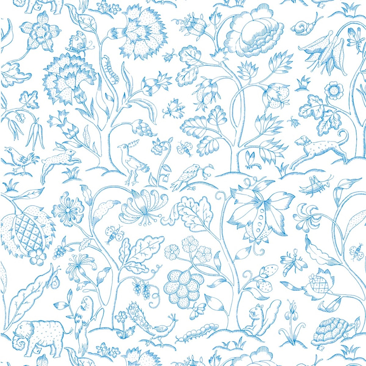 1145 - Middlemore Wallpaper - Garden Blue by Morris Collections