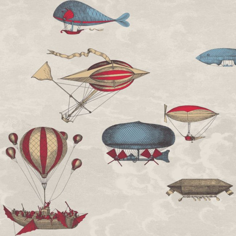 Macchine Volanti Wallpaper - Stone, Rouge & Blue - 114/10020