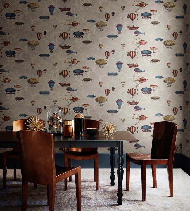 Macchine Volanti Wallpaper - Stone, Rouge & Blue - 114/10020