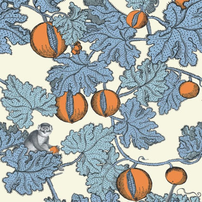 Frutto Proibito Wallpaper - Hyacinth & Orange on White - 114/1003
