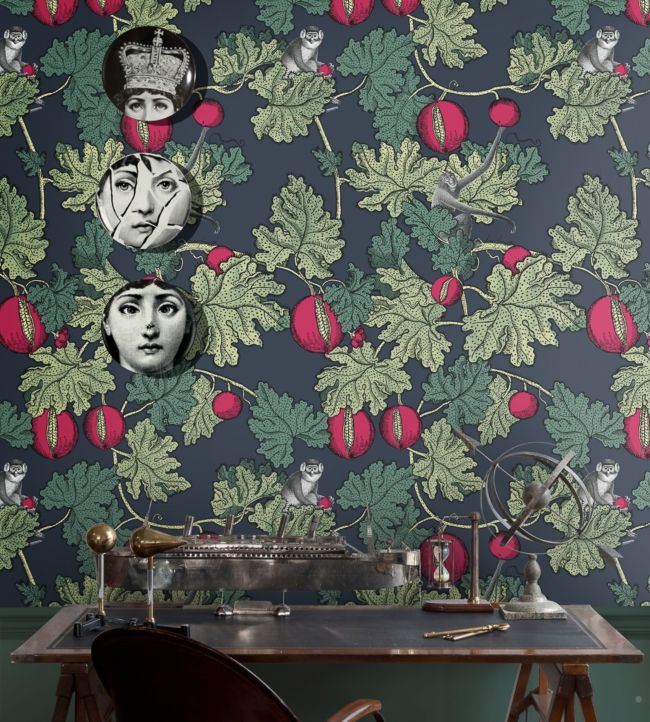 Frutto Proibito Wallpaper - Hyacinth & Orange on White - 114/1003