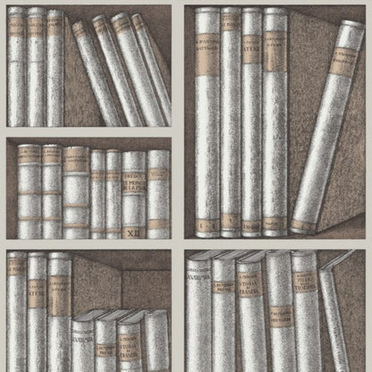 Ex Libris Wallpaper - Stone & Linen - 114/15029
