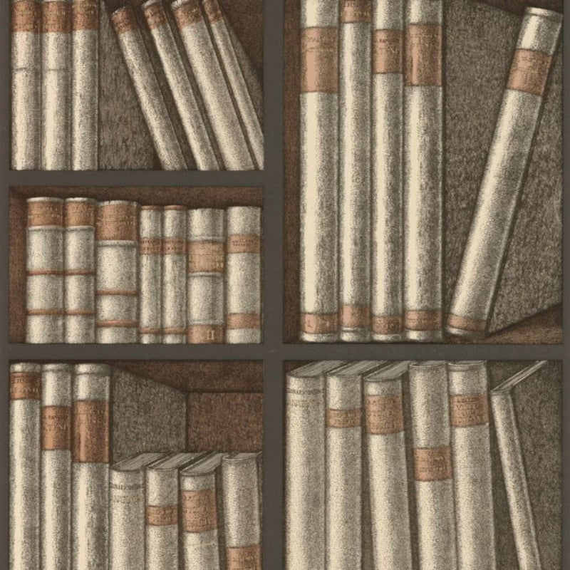 Ex Libris Wallpaper - Oat & Charcoal - 114/15030