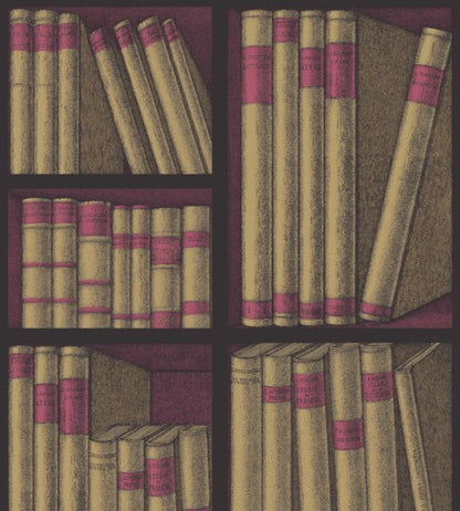 Ex Libris Wallpaper - Metallic Gold & Magenta - 114/15031