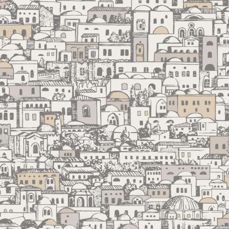 Mediterranea Wallpaper - White & Metallic Gilver - 114/19038