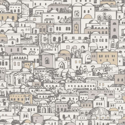 Mediterranea Wallpaper - White & Metallic Gilver - 114/19038