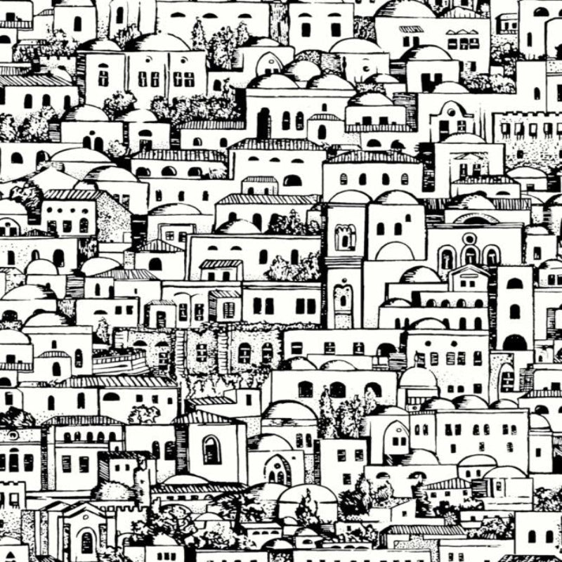Mediterranea Wallpaper - White & Black - 114/19039