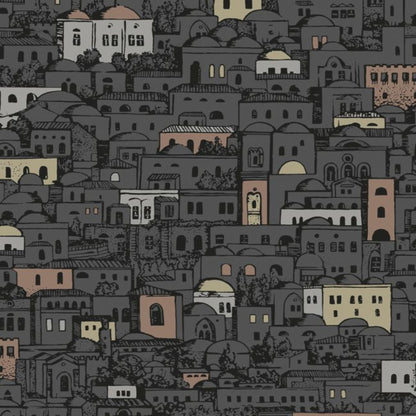 Mediterranea Wallpaper - Charcoal & Metallics - 114/7014