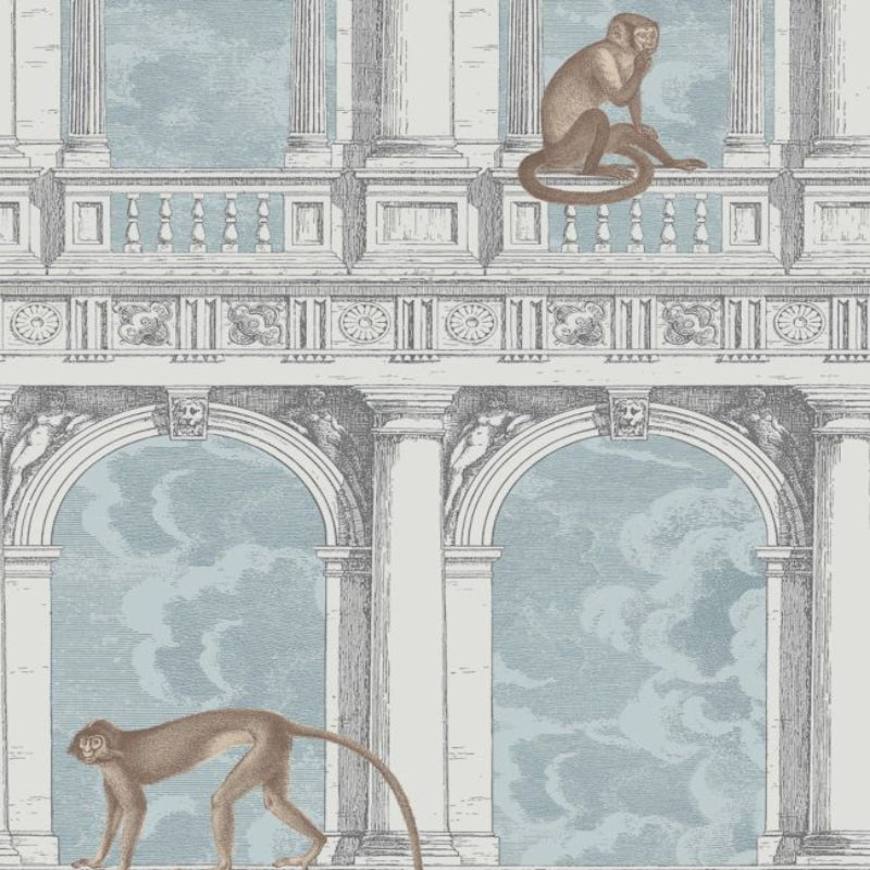 Procuratie Con Vista Wallpaper - Soft Grey & Ice Blue - 114/8015