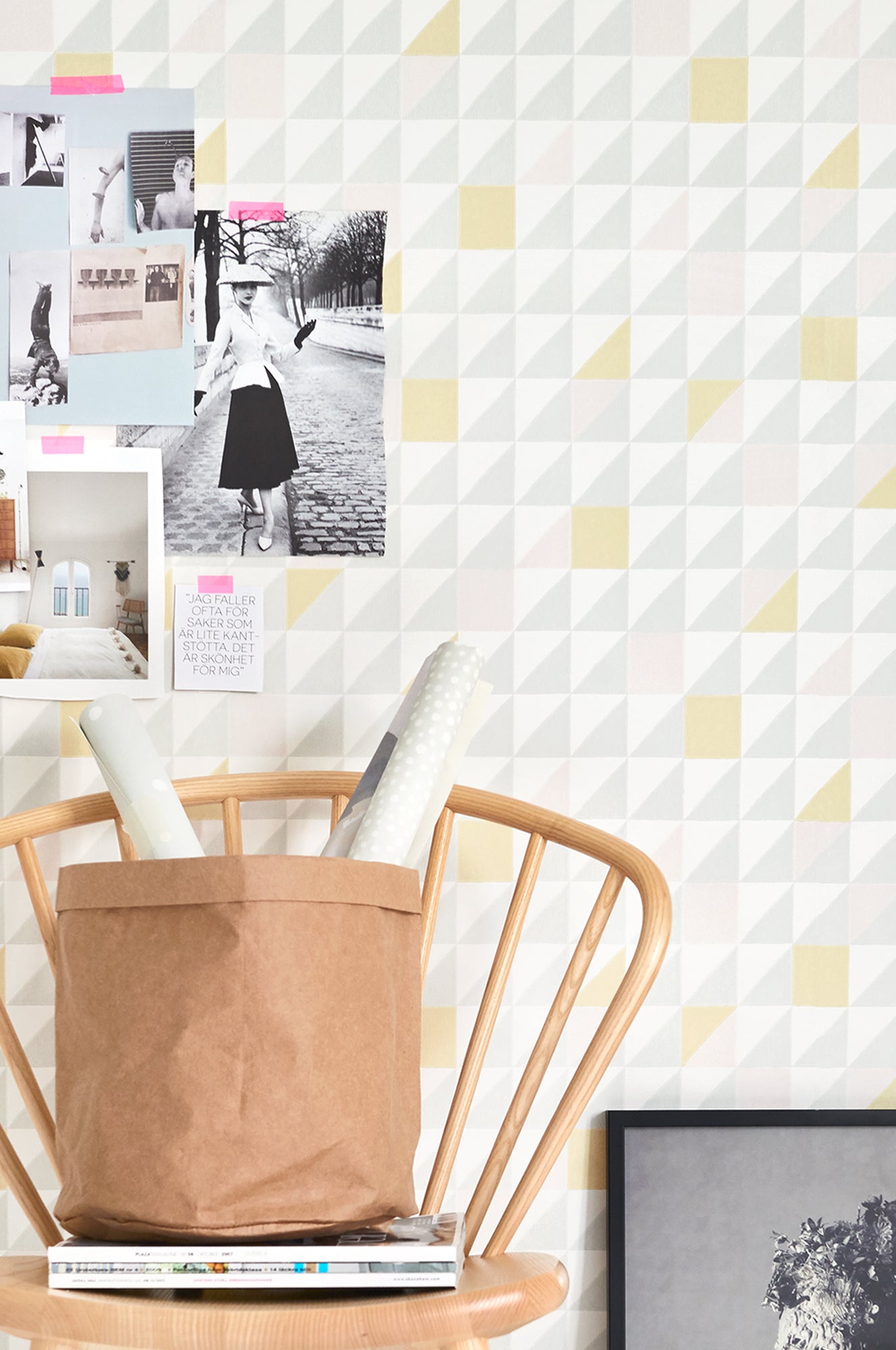 Katinka Pink/yellow Wallpaper - Majvillan