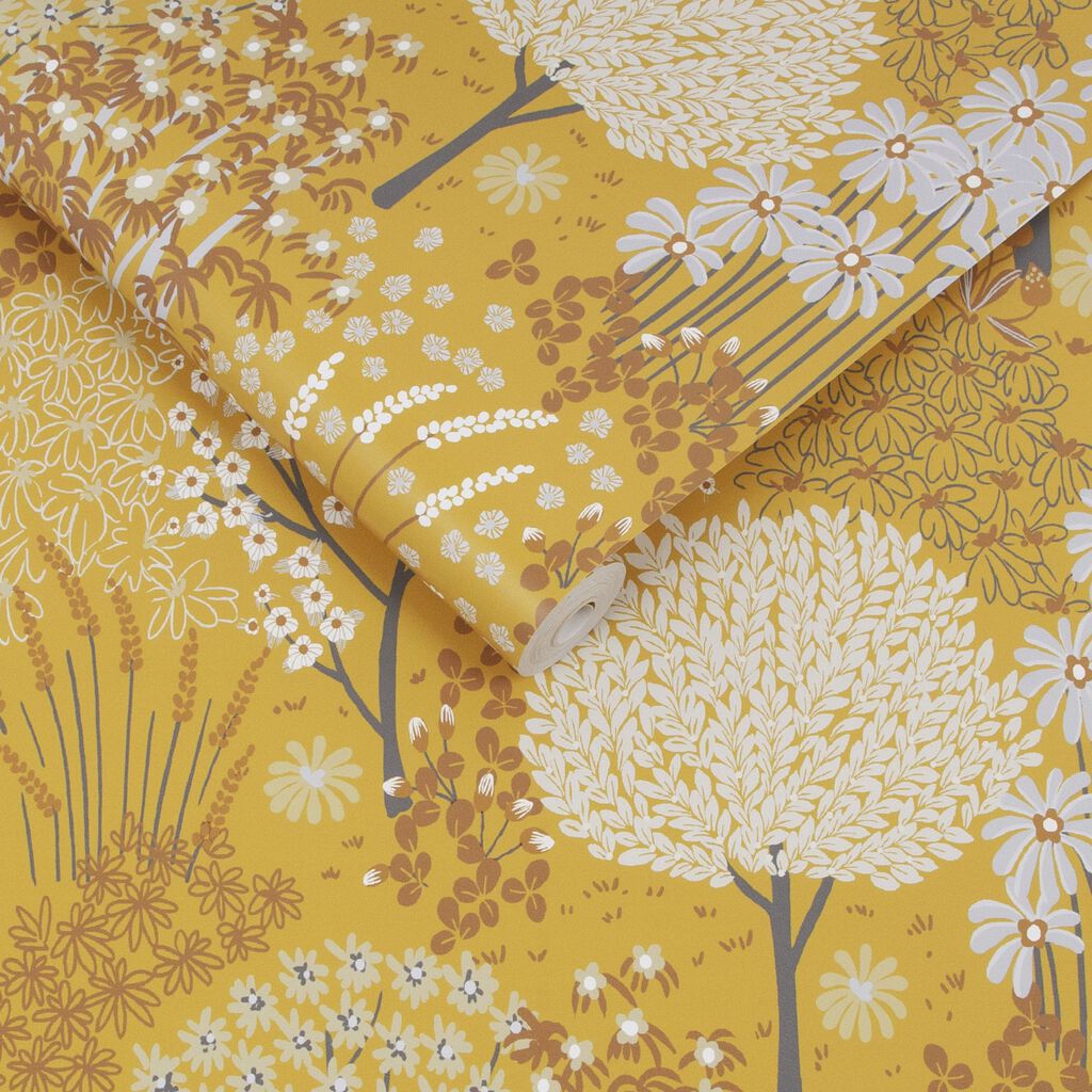 115059 - Fable Wallpaper - Mustard - Graham & Brown